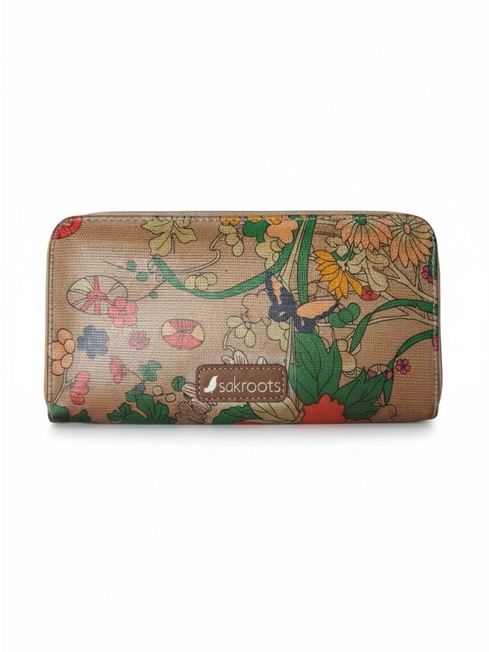 Sakroots Tan Multi Floral Zip-Around Wallet